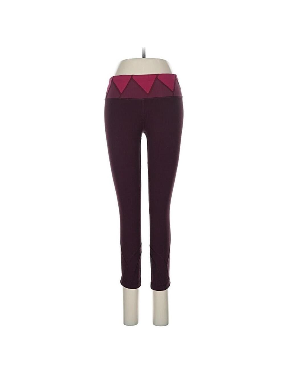 Lululemon Athletica Run Inspire Crop II Burgundy Mid Rise Size 6 Active pant